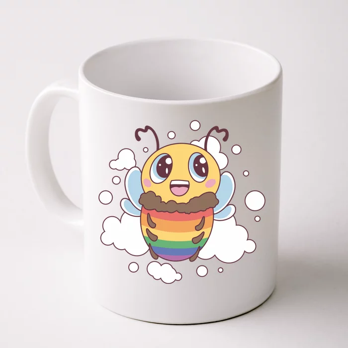 Pride Month Lgbt Flag Bee Rainbow Proud Ally Funny Gift Front & Back Coffee Mug