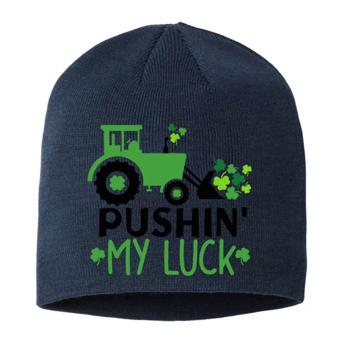 Pushin My Luck St. Patrick's Day Shamrock Irish Boy 8 1/2in Sustainable Knit Beanie