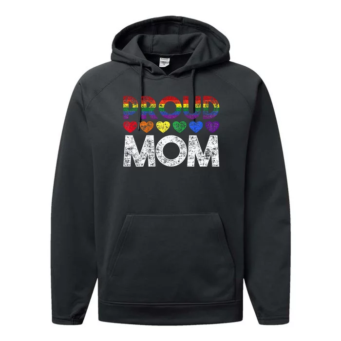 Proud Mom Lgbt Performance Fleece Hoodie