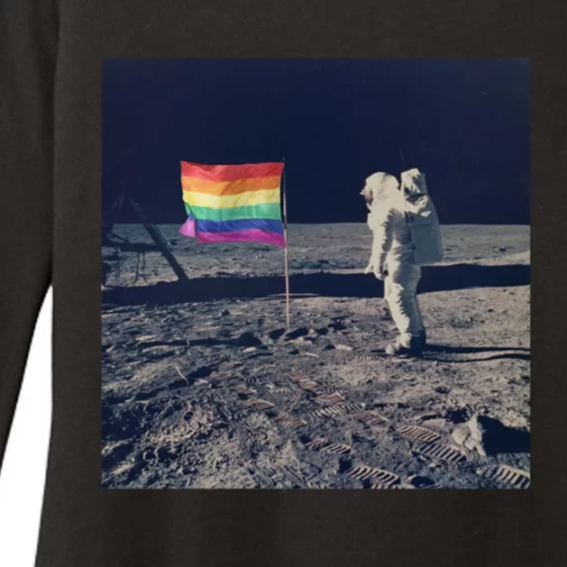 Pride Moon Landing Graphic Lgbtq Gift Womens CVC Long Sleeve Shirt