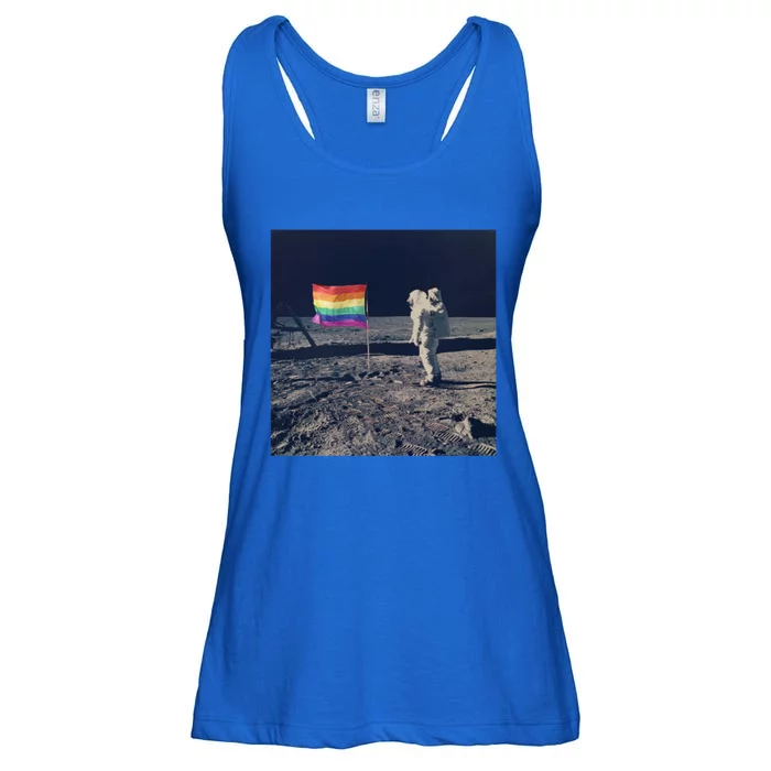 Pride Moon Landing Graphic Lgbtq Gift Ladies Essential Flowy Tank