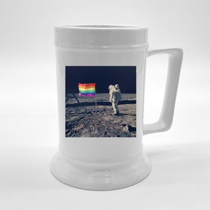 Pride Moon Landing Graphic Lgbtq Gift Front & Back Beer Stein