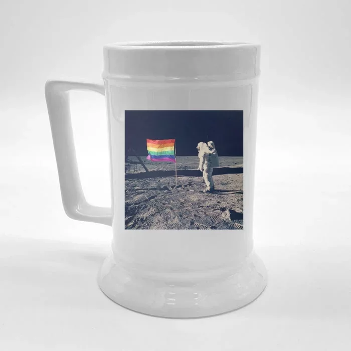 Pride Moon Landing Graphic Lgbtq Gift Front & Back Beer Stein