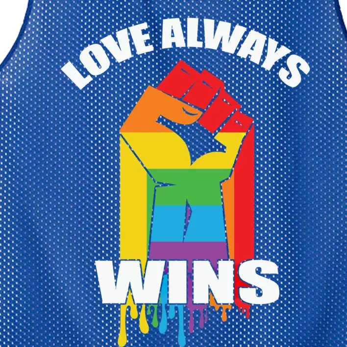 Pride Month Love Always Wins Lgbt Rainbow Flag Gift Mesh Reversible Basketball Jersey Tank