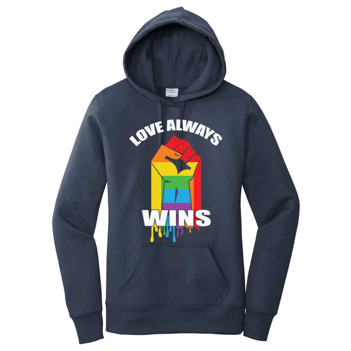 Pride Month Love Always Wins Lgbt Rainbow Flag Gift Women's Pullover Hoodie