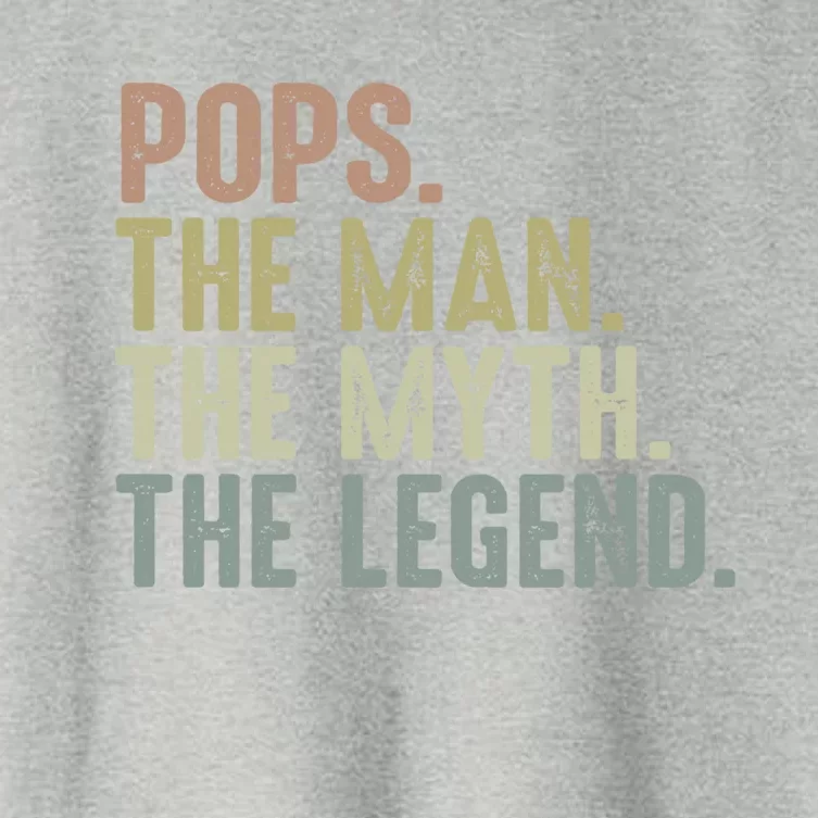 Pops Myth Legend Design Funny Fathers Day Pops Funny Gift Women's Crop Top Tee