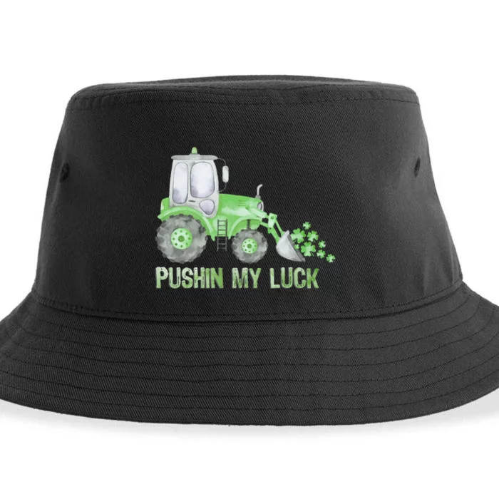 Pushing My Luck Construction Worker St Patrick's Day Sustainable Bucket Hat