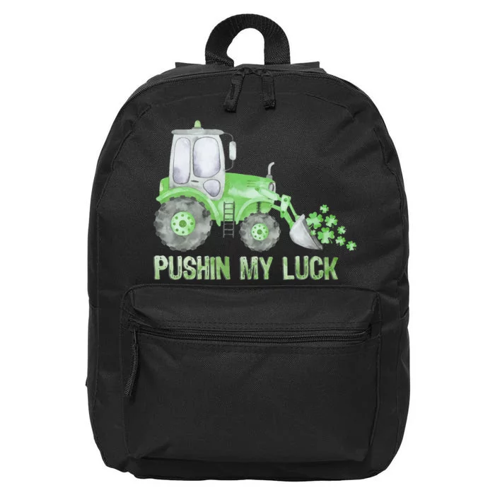 Pushing My Luck Construction Worker St Patrick's Day 16 in Basic Backpack