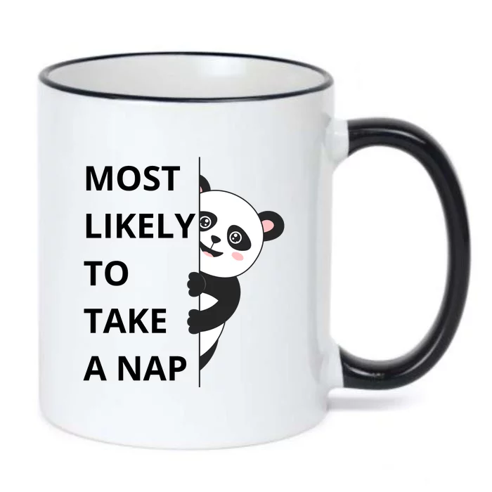 Panda Most Likely To Take A Nap Funny Black Color Changing Mug