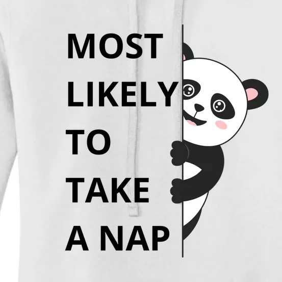 Panda Most Likely To Take A Nap Funny Women's Pullover Hoodie