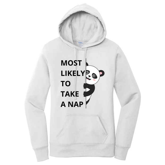 Panda Most Likely To Take A Nap Funny Women's Pullover Hoodie