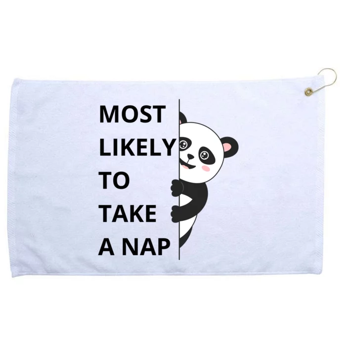 Panda Most Likely To Take A Nap Funny Grommeted Golf Towel