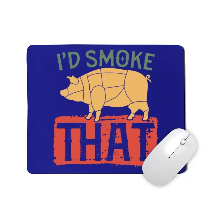 Pork Meat Lover Bbq Grillmaster Grilling Funny Barbecue Gift Mousepad