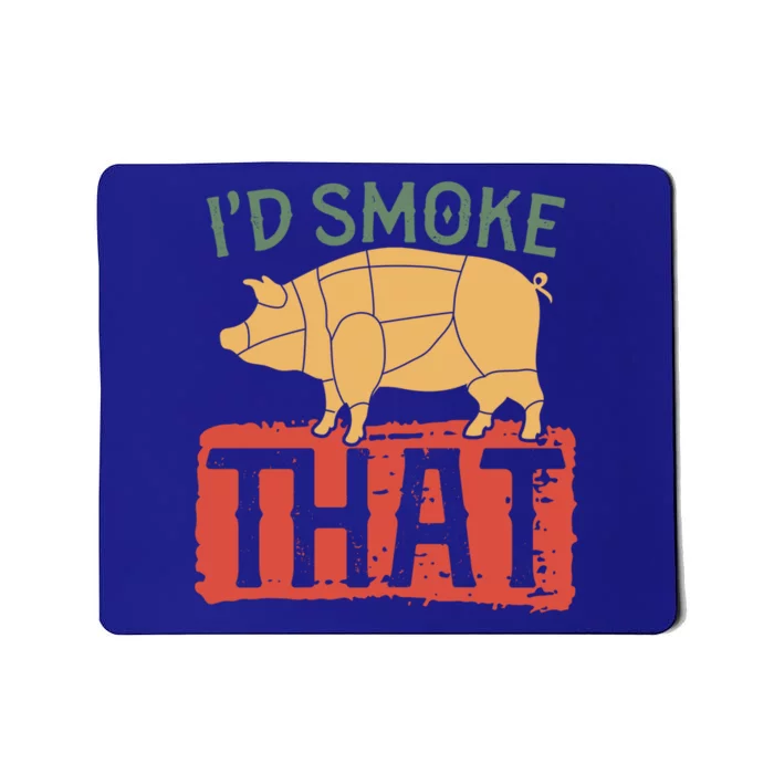 Pork Meat Lover Bbq Grillmaster Grilling Funny Barbecue Gift Mousepad