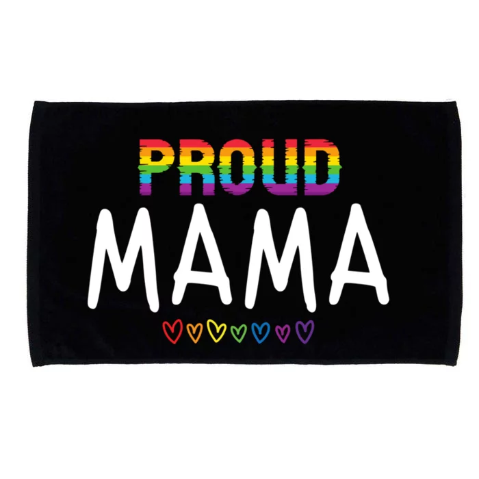 Proud Mama Lgbtq Pride Month Rainbow Heart Cute Lgbt Mom Gift Microfiber Hand Towel