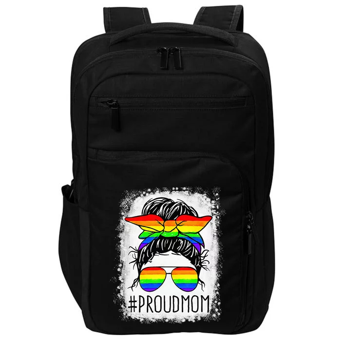 Proud Mom LGBT Gay Pride Messy Bun Support LGBTQ Impact Tech Backpack