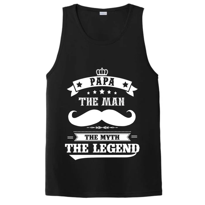 Papa Myth Legend Dad Family Father Gift Performance Tank