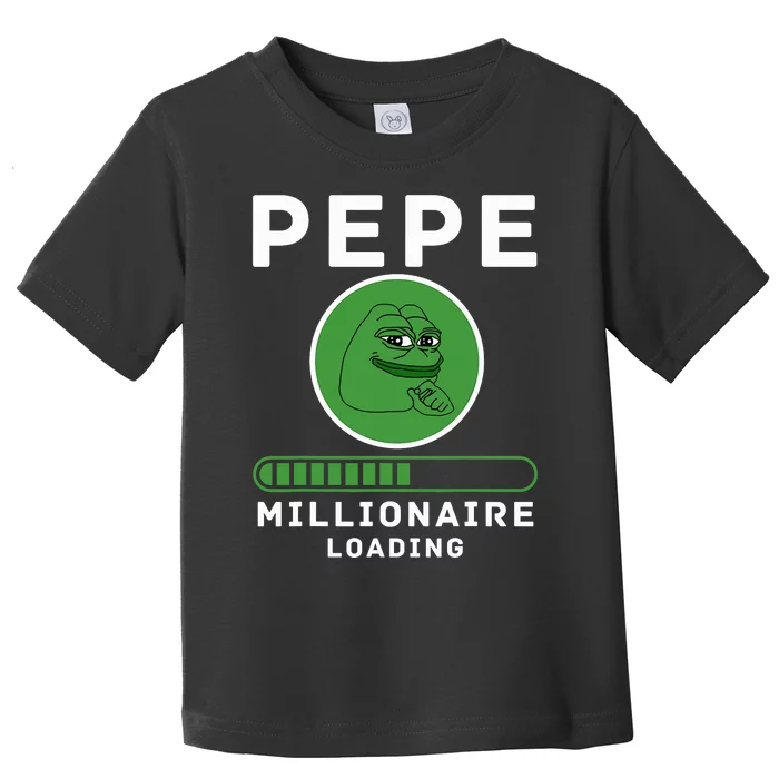 Pepe Millionaire Loading Crypto Meme Shitcoin Toddler T-Shirt