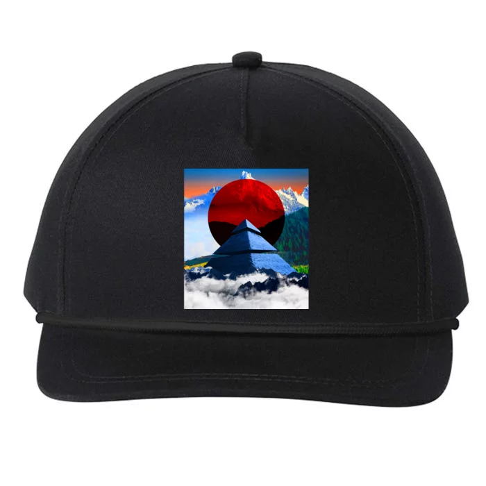 Pyramid Mountain Landscape Art Snapback Five-Panel Rope Hat