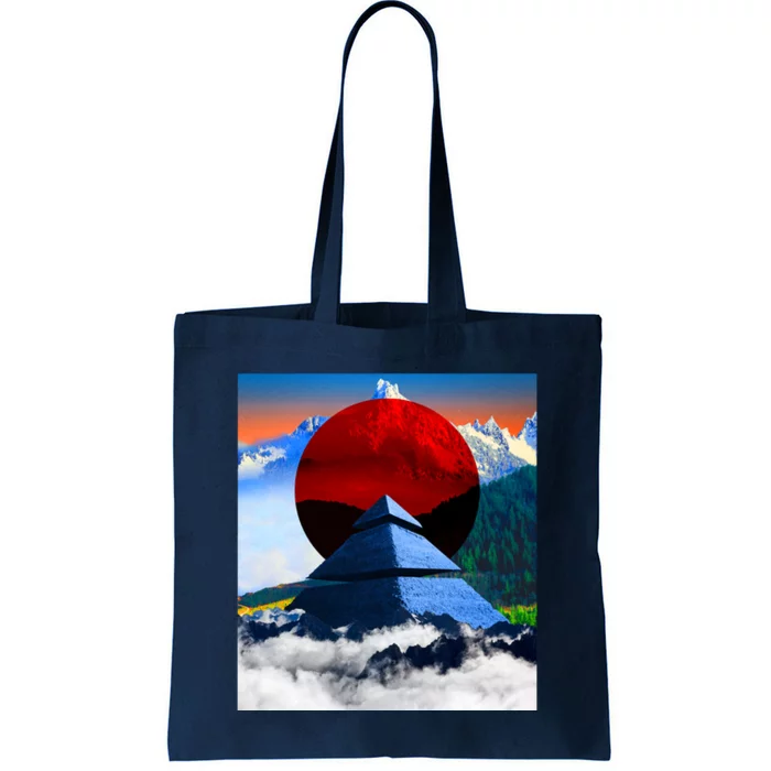 Pyramid Mountain Landscape Art Tote Bag