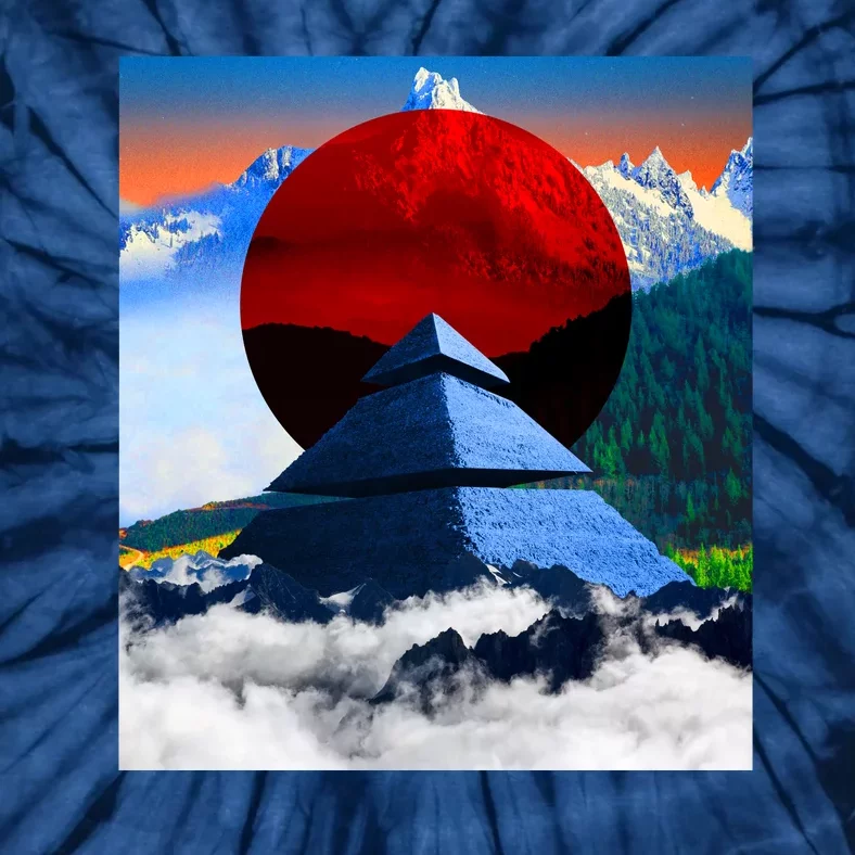 Pyramid Mountain Landscape Art Tie-Dye T-Shirt