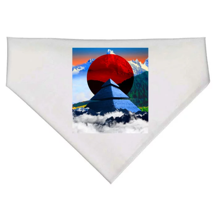 Pyramid Mountain Landscape Art USA-Made Doggie Bandana