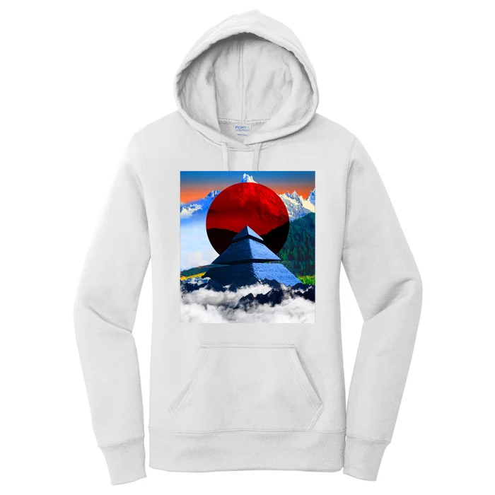 Pyramid Mountain Landscape Art Women's Pullover Hoodie