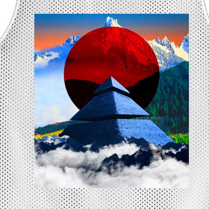 Pyramid Mountain Landscape Art Mesh Reversible Basketball Jersey Tank