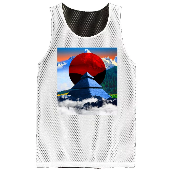 Pyramid Mountain Landscape Art Mesh Reversible Basketball Jersey Tank