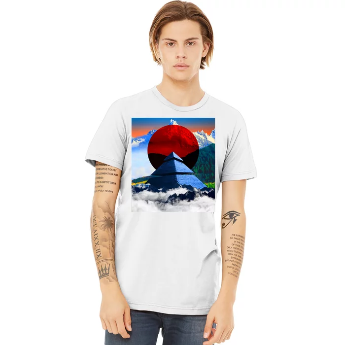 Pyramid Mountain Landscape Art Premium T-Shirt