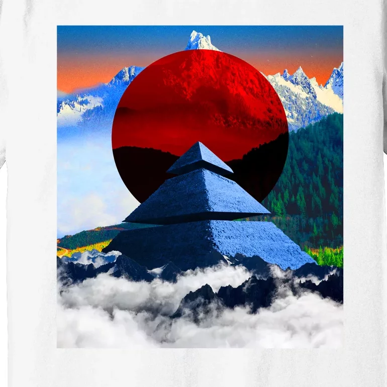 Pyramid Mountain Landscape Art Premium T-Shirt