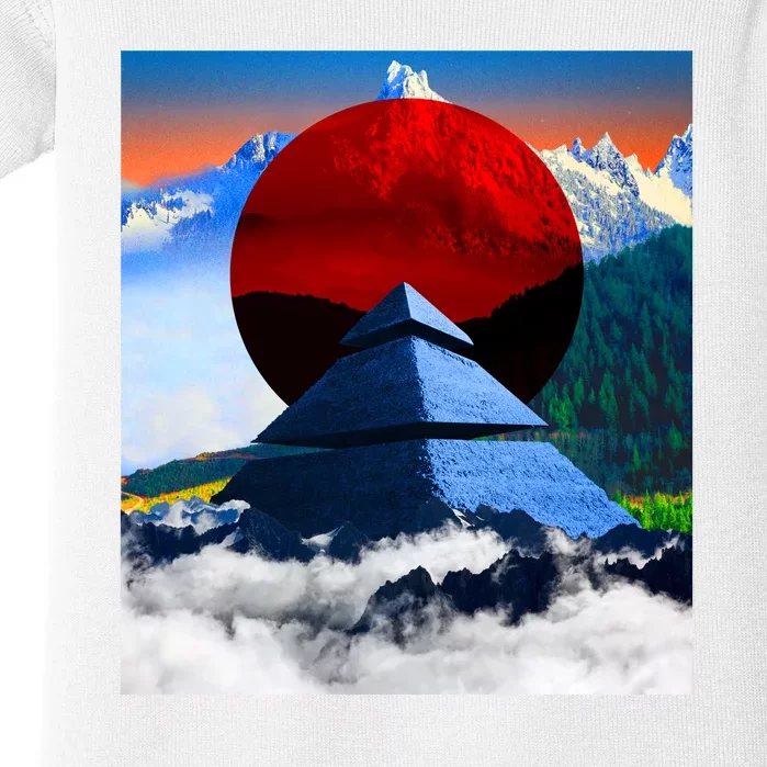 Pyramid Mountain Landscape Art Baby Bodysuit