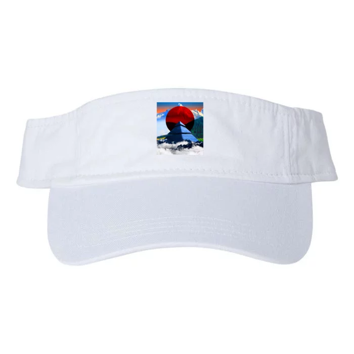 Pyramid Mountain Landscape Art Valucap Bio-Washed Visor