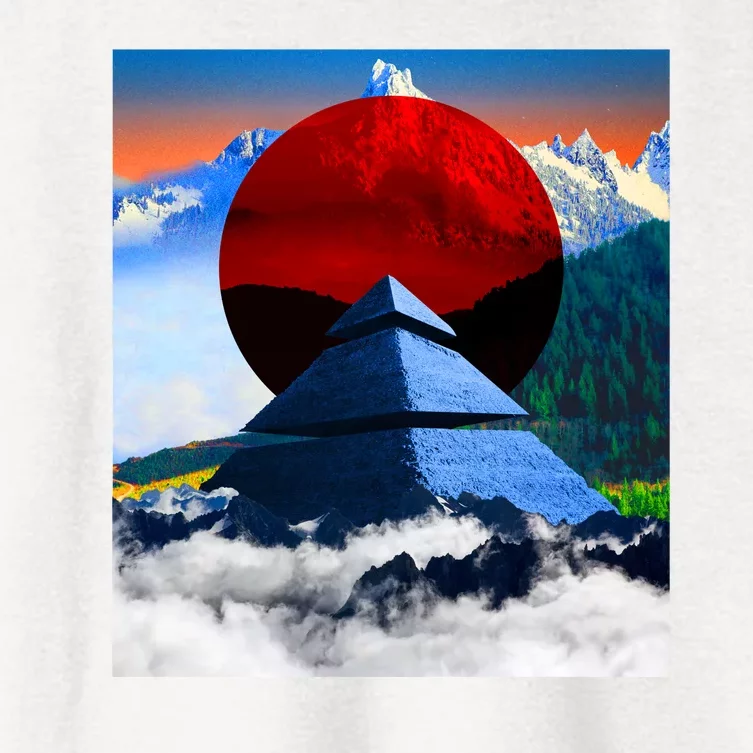 Pyramid Mountain Landscape Art Women's Crop Top Tee