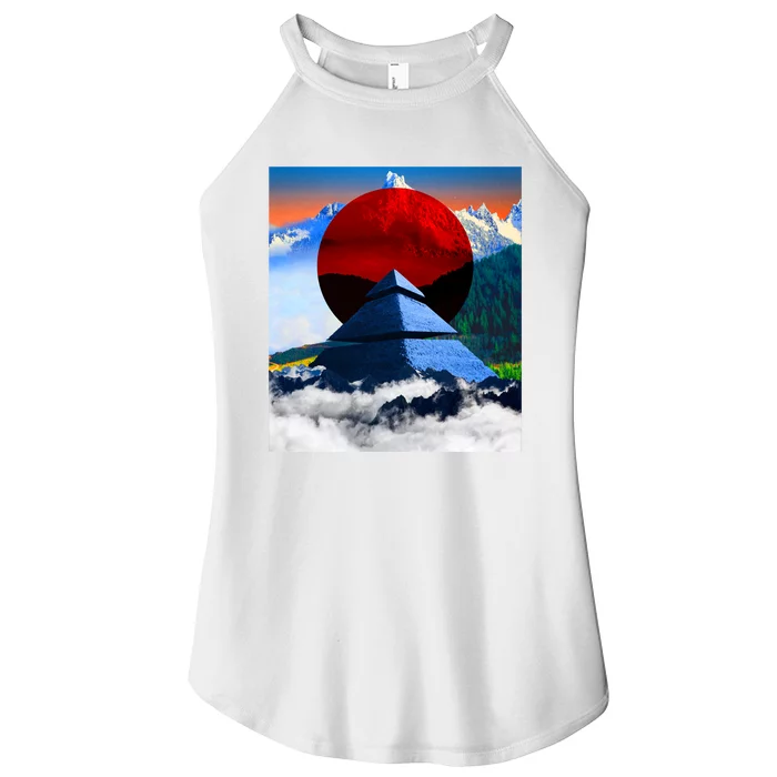 Pyramid Mountain Landscape Art Women’s Perfect Tri Rocker Tank