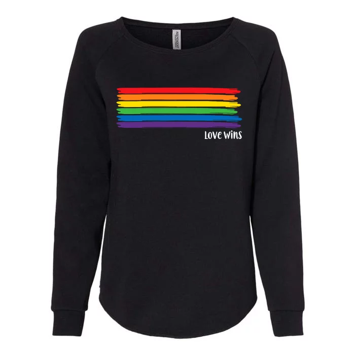 Pride Month Love Wins Rainbow Womens California Wash Sweatshirt