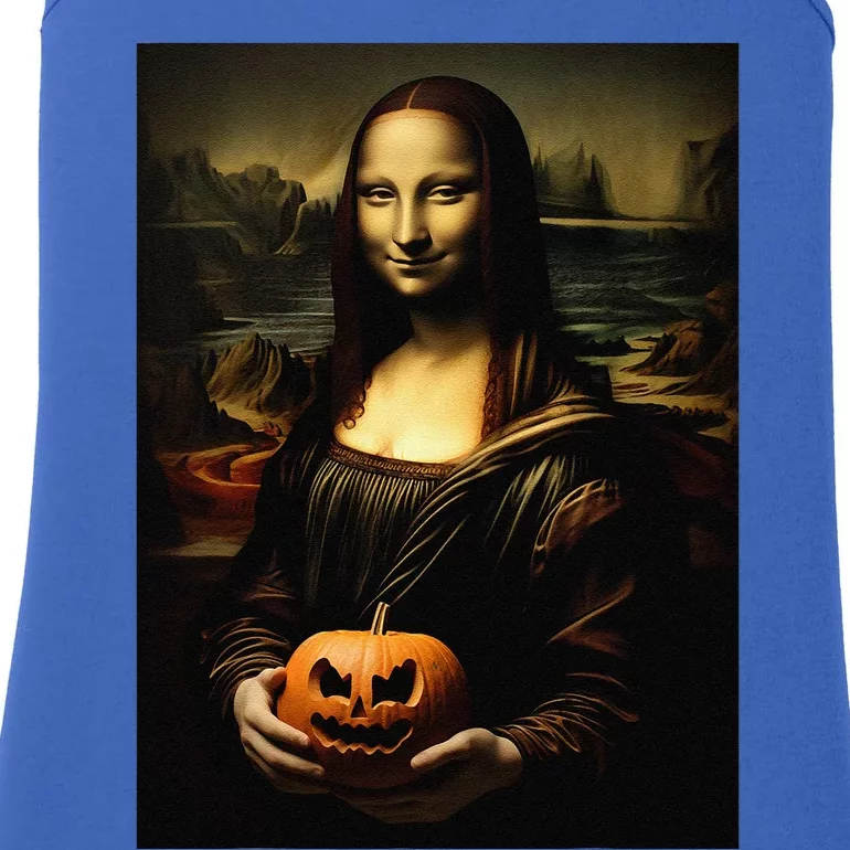 Pumpkin Mona Lisa A Pumpkin On Classic Art Ladies Essential Tank