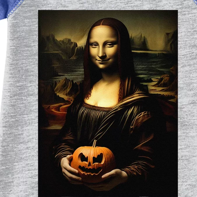 Pumpkin Mona Lisa A Pumpkin On Classic Art Infant Baby Jersey Bodysuit