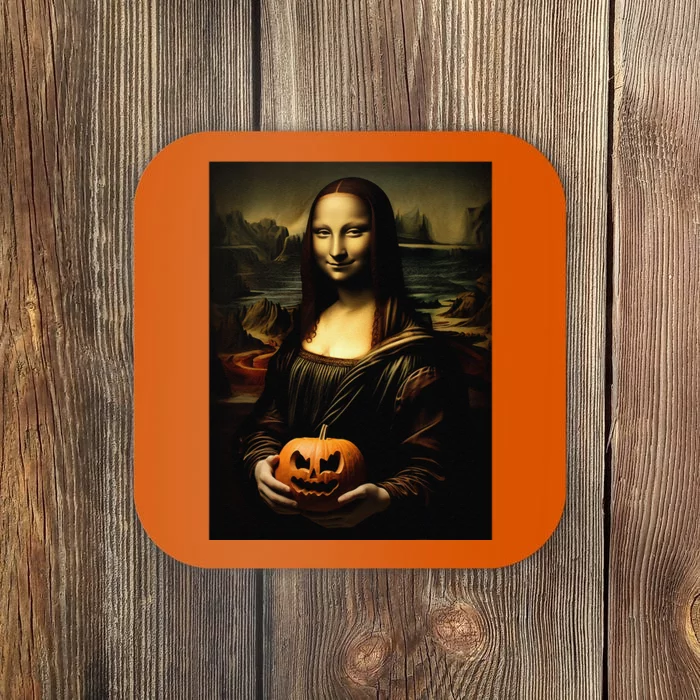 Pumpkin Mona Lisa A Pumpkin On Classic Art Coaster