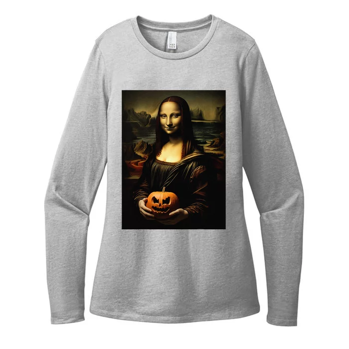 Pumpkin Mona Lisa A Pumpkin On Classic Art Womens CVC Long Sleeve Shirt