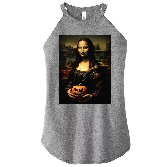 Pumpkin Mona Lisa A Pumpkin On Classic Art Women’s Perfect Tri Rocker Tank