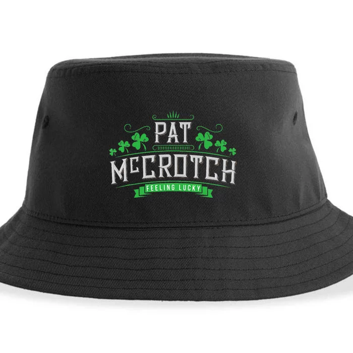 Pat McCrotch Luck of the Irish Funny St Patricks Day Sustainable Bucket Hat