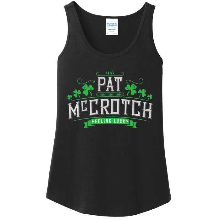 Pat McCrotch Luck of the Irish Funny St Patricks Day Ladies Essential Tank