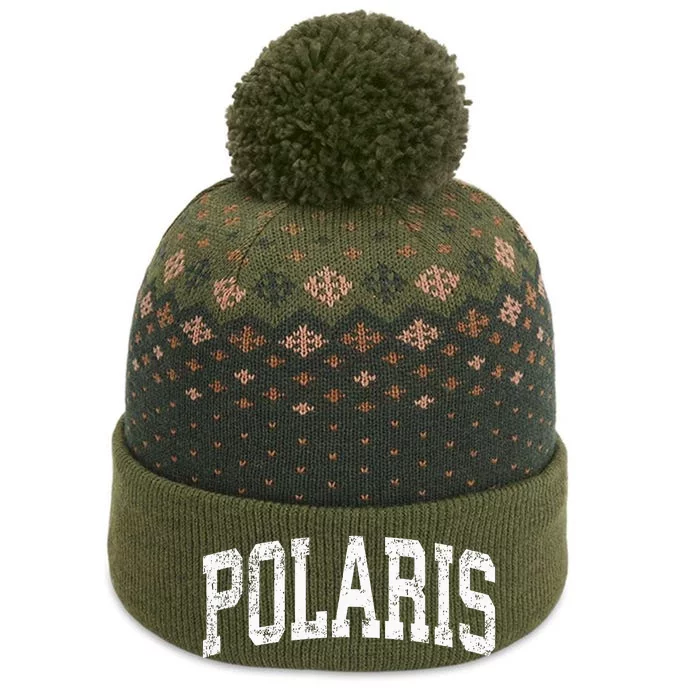 Polaris Montana Mt Vintage Athletic Sports Design The Baniff Cuffed Pom Beanie