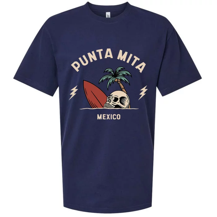 Punta Mita Mexico Vintage Surfing Skeleton Skull Sueded Cloud Jersey T-Shirt