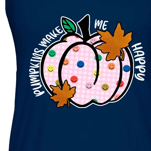 Pumpkins Make Me Happy Cute Fall Autumn Ladies Essential Flowy Tank