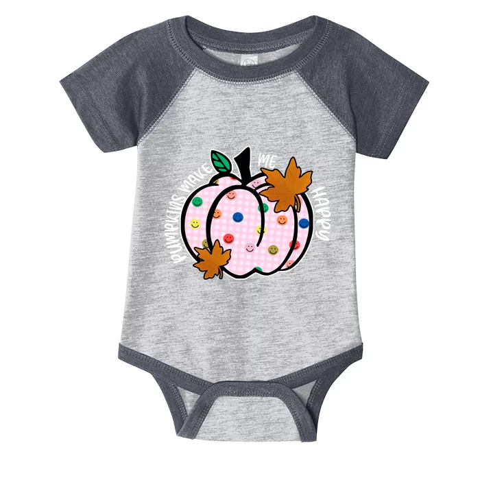 Pumpkins Make Me Happy Cute Fall Autumn Infant Baby Jersey Bodysuit