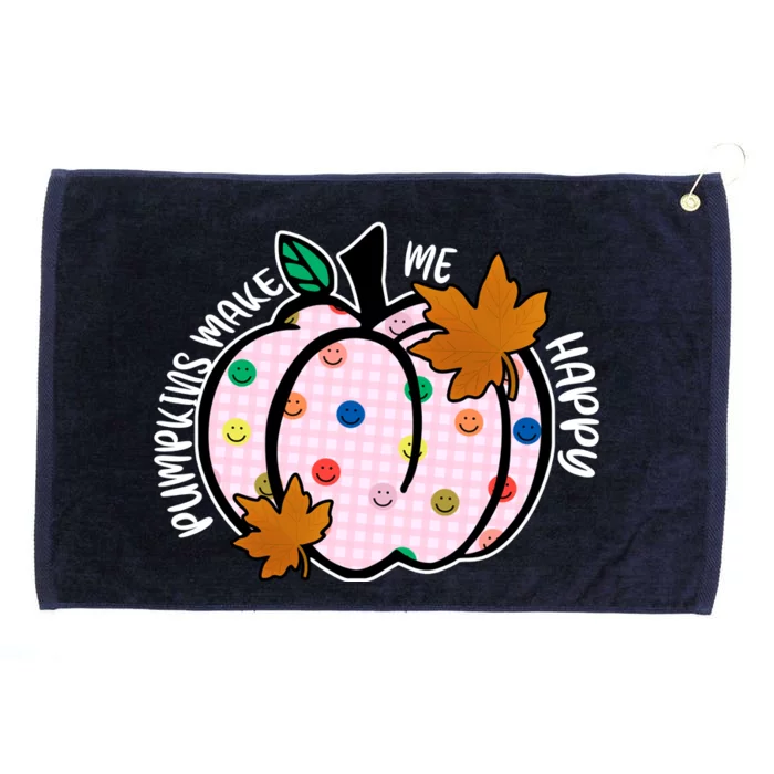 Pumpkins Make Me Happy Cute Fall Autumn Grommeted Golf Towel