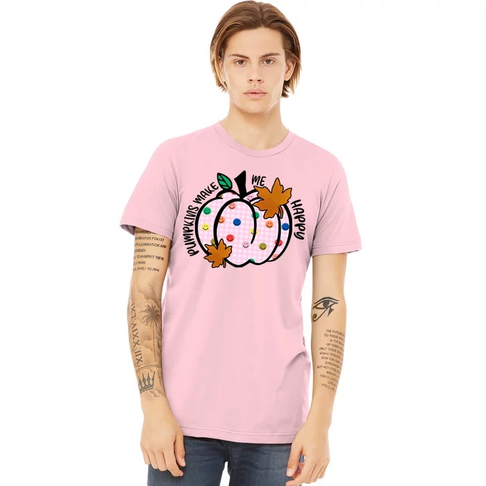 Pumpkins Make Me Happy Cute Fall Autumn Premium T-Shirt