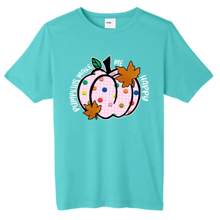 Pumpkins Make Me Happy Cute Fall Autumn ChromaSoft Performance T-Shirt